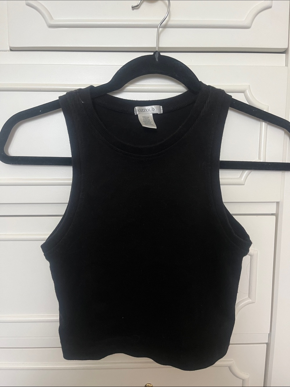 Bozzolo Black Ribbed Tank